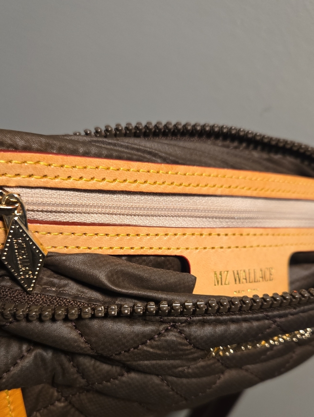 MZ Wallace Quilted Chocolate Nylon Crossbody - Picture 3 of 14